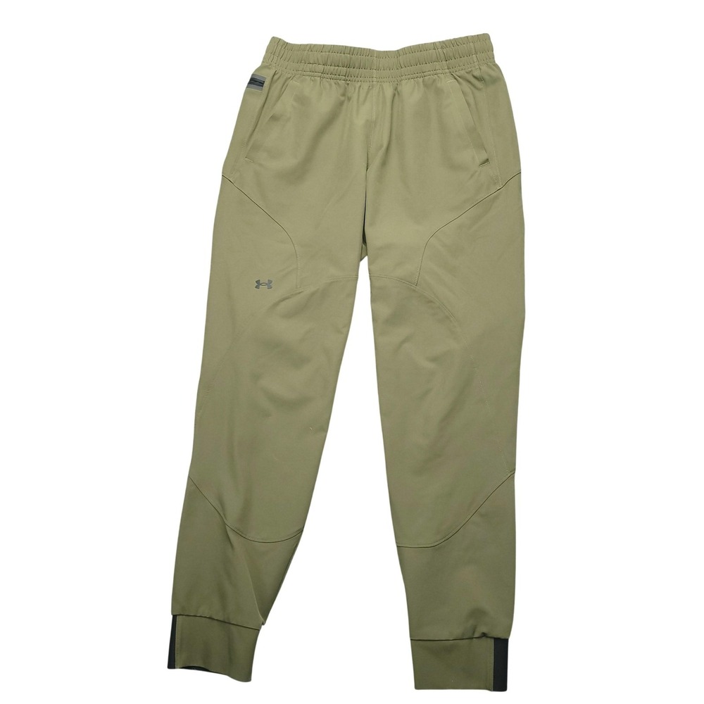 Under Armour Jogger Pants Mens Small 28x28 Green‎ Stretch Zip Pocket Running